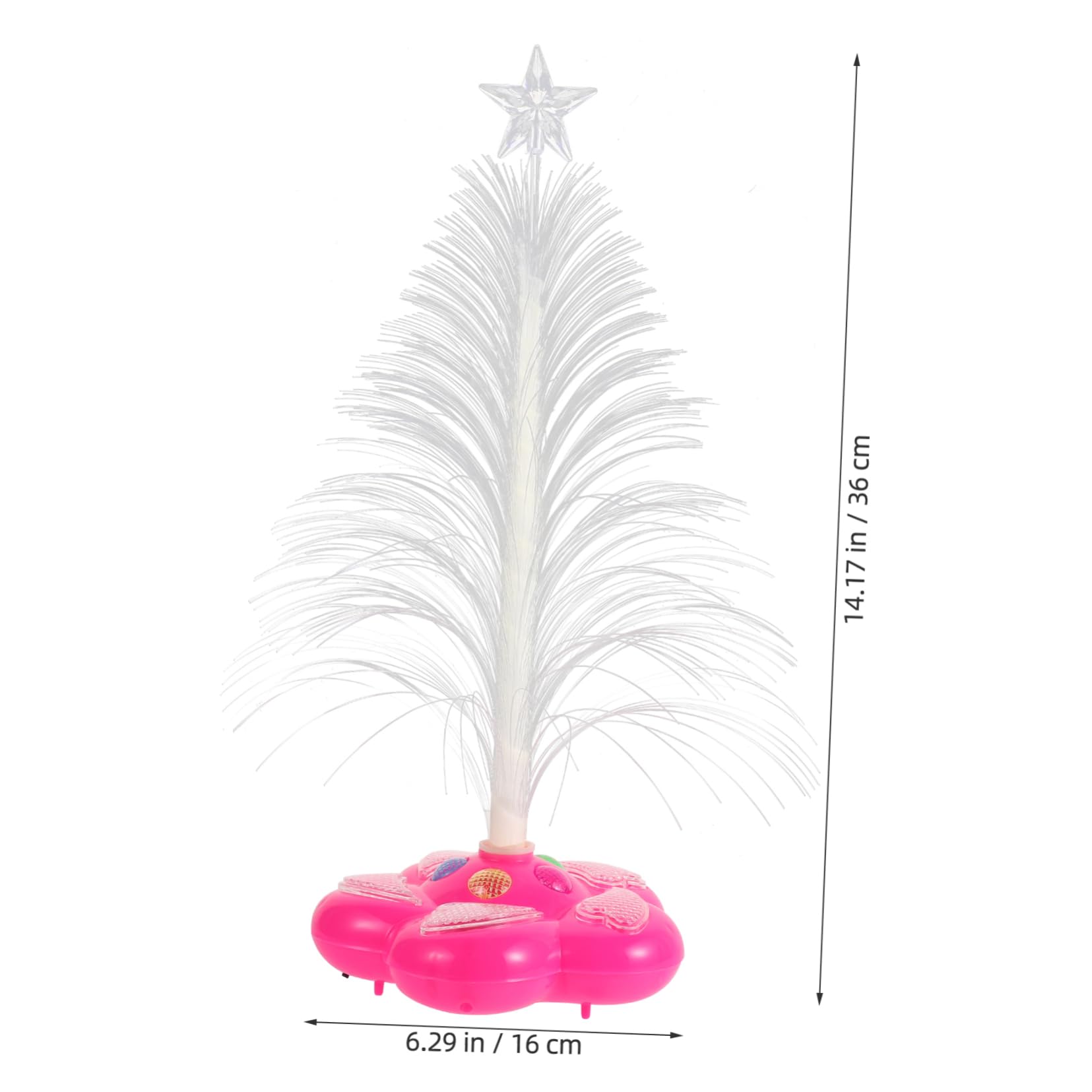 DECOMELODY Led Fiber Optic Christmas Tree Fiber Optic Light Desk Lamp Decorative Tree Night Light No Battery Random Color