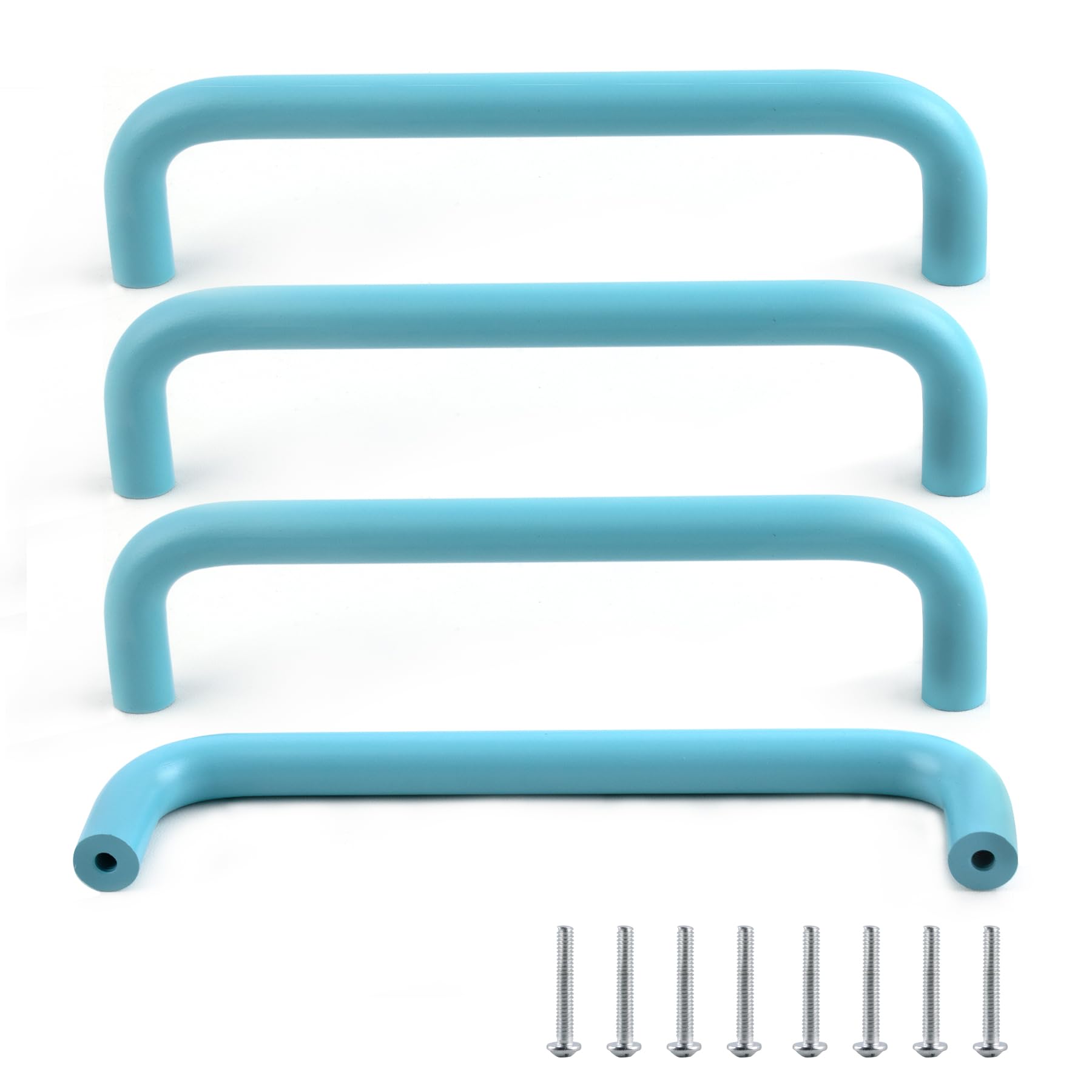 Tycoonest Colourful Curved Handles, Set of 4 - Bright Mix & Match Drawer Pulls for Cabinets & Dressers, Add a Splash of Colour to Your Home - Hole Spacing 128mm โ image 1