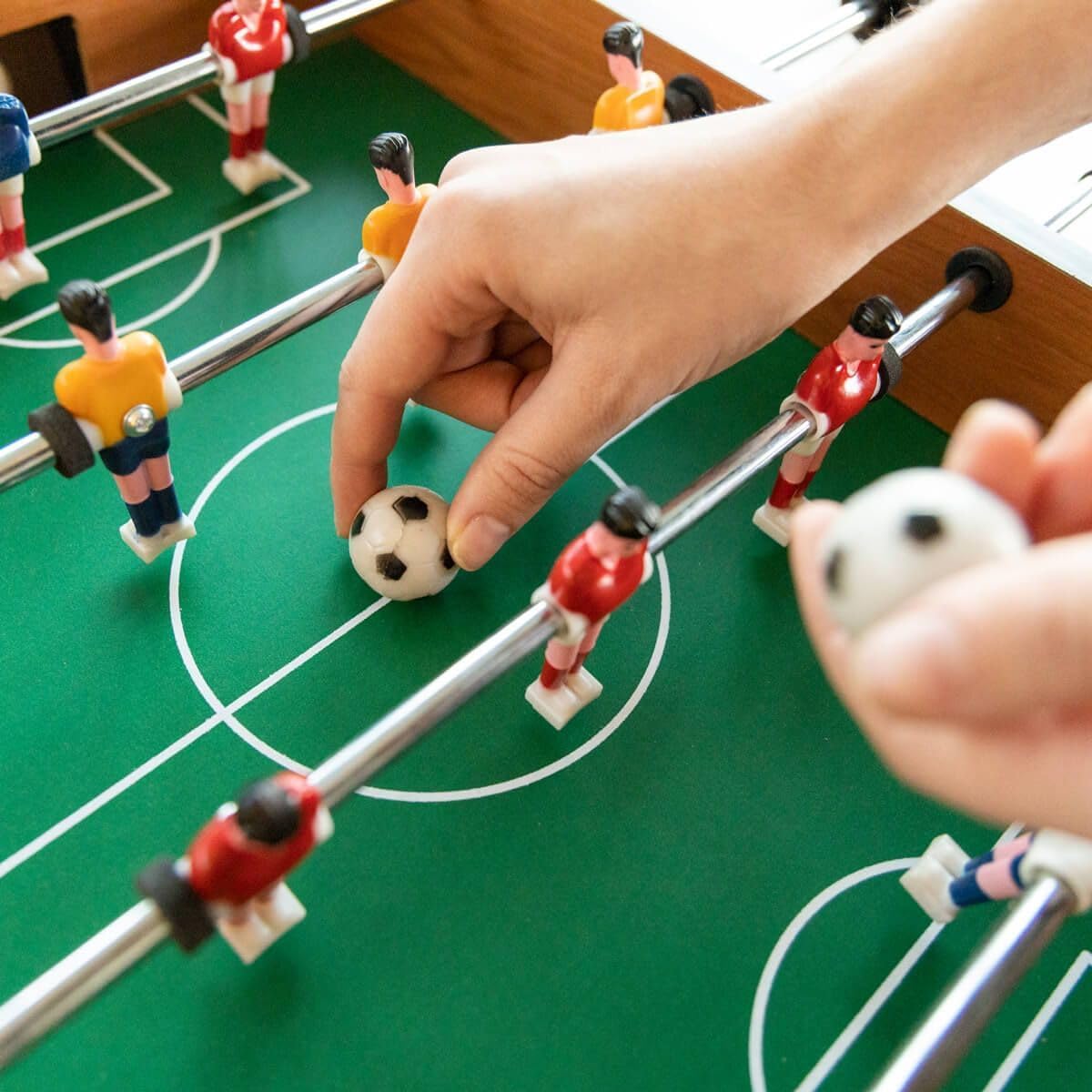 Futbolín de madera para mesa de 51 x 31 cm, futbolín de mesa de madera con marcador de puntos, juego de futbolín, futbolín, para niños y adultos, juego de madera