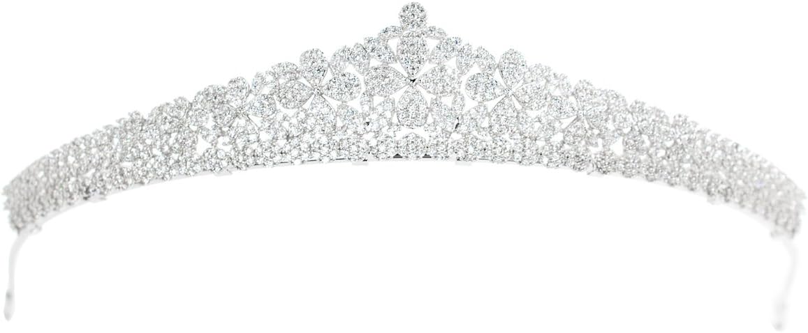 Crystal Cubic CZ Wedding Bridal Royal Tiara Crown Women Hair Accessories Jewelry CH10105