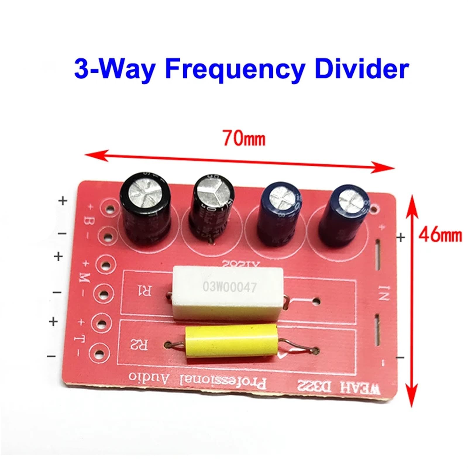 Doversky 2PCS 3 Way 150W 3 Unit Speaker Frequency Divider Home Theater Filter Circuit HiFi Stereo Audio Crossover Filters