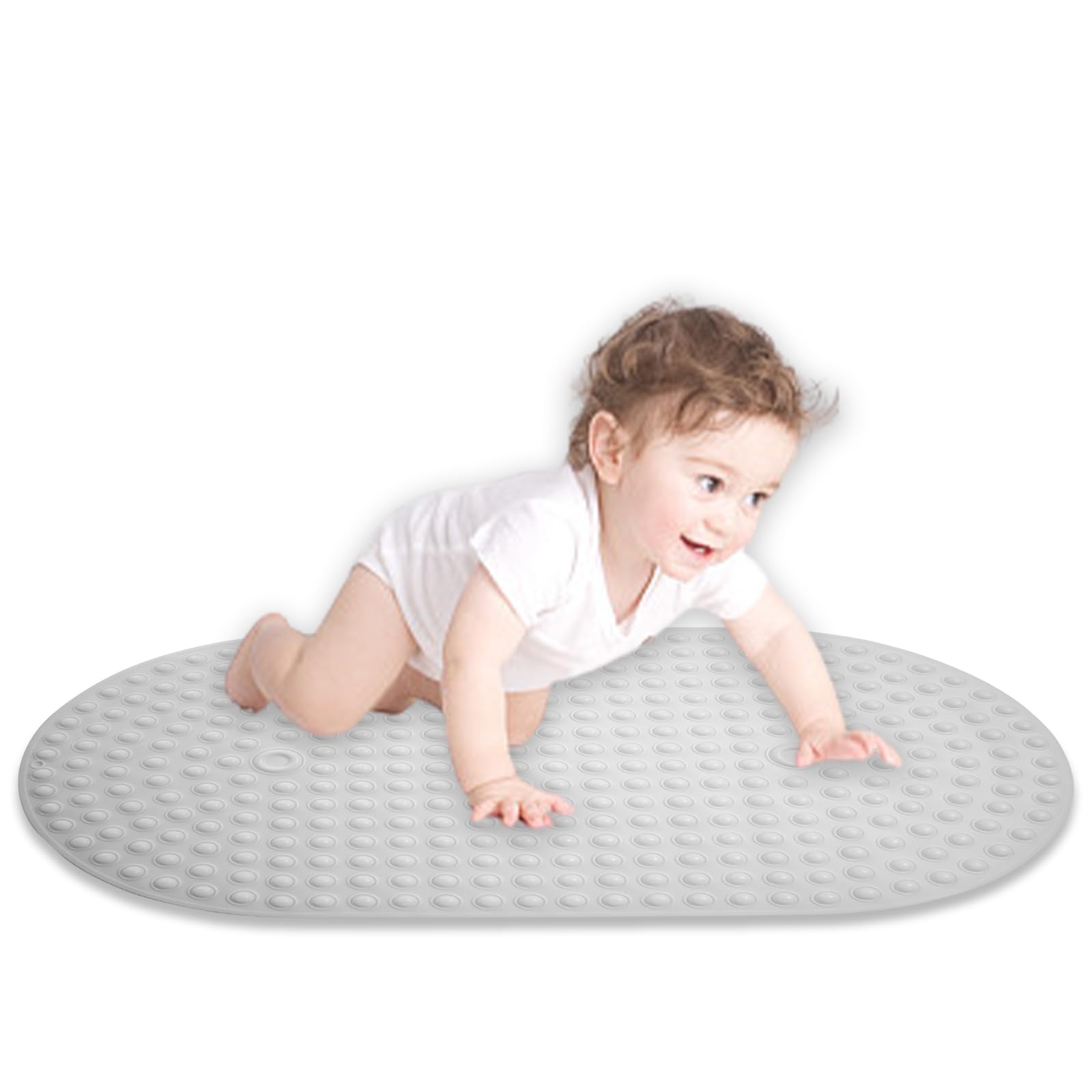 Tiamo Large Baby Bath Mat for Tub Non Slip,Silicone Bathtub Mat for Kids,27 x 15 Inches Toddler Shower Mat,Machine Washable, Push Pop Bubbles……