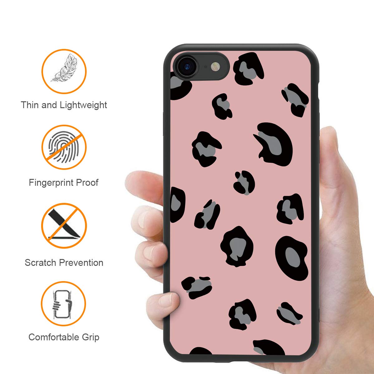 Cover Yoedge Per IPhone SE 2022/2020/7/8 (4.7''). 2 Pezzi In Silicone Morbido Opaco Con Disegni Cuore, Nere E Rosa. Antiurto E Sottile.