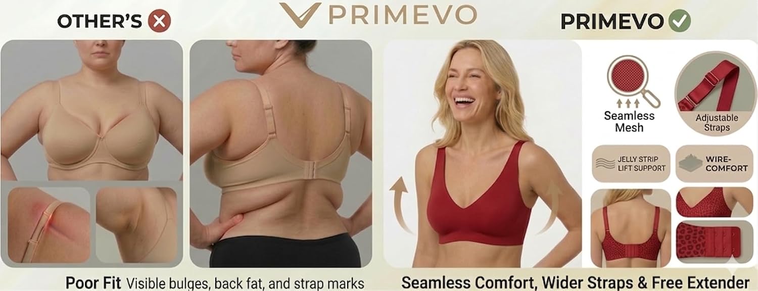 Womens Deep V Wireless Comfortable Supportive Bra No Underwire Push Up Bralettes Plunge Seamless Bra image 4