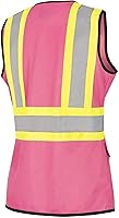 Vista 7 de Pioneer Chaleco de seguridad para mujer con bolsillos - Cinta reflectante de alta visibilidad - Para la construcción - Rosa