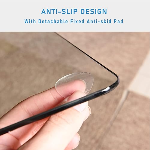 Miniatura 60 de GLSLAND Tapete para silla de vidrio templado de 36 x 46 pulgadas, protector de suelo resistente para alfombras y suelos duros, resistente a