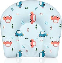 NEW COMERS® Head Shaping Pillow with Premium Fiber Filling for Comfortable Support, Baby Head Positioner Wedge for Flat Head Prevention (Sea Blue)
