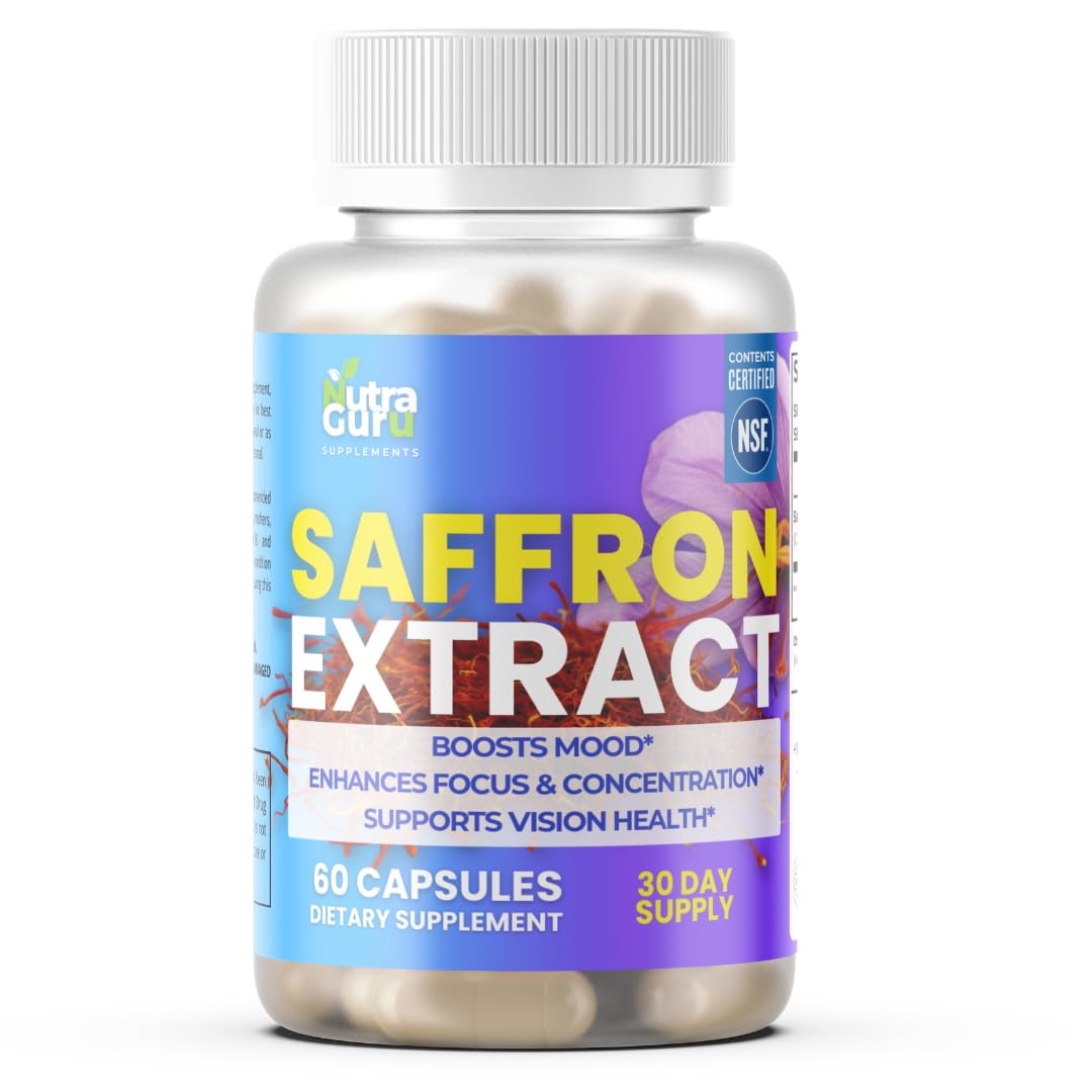 Saffron Extract Supplement Made from Stigmas – 88.5mg Per Serving – 60 Vegan Capsules – Non-GMO, Gluten-Free – Made in USA
