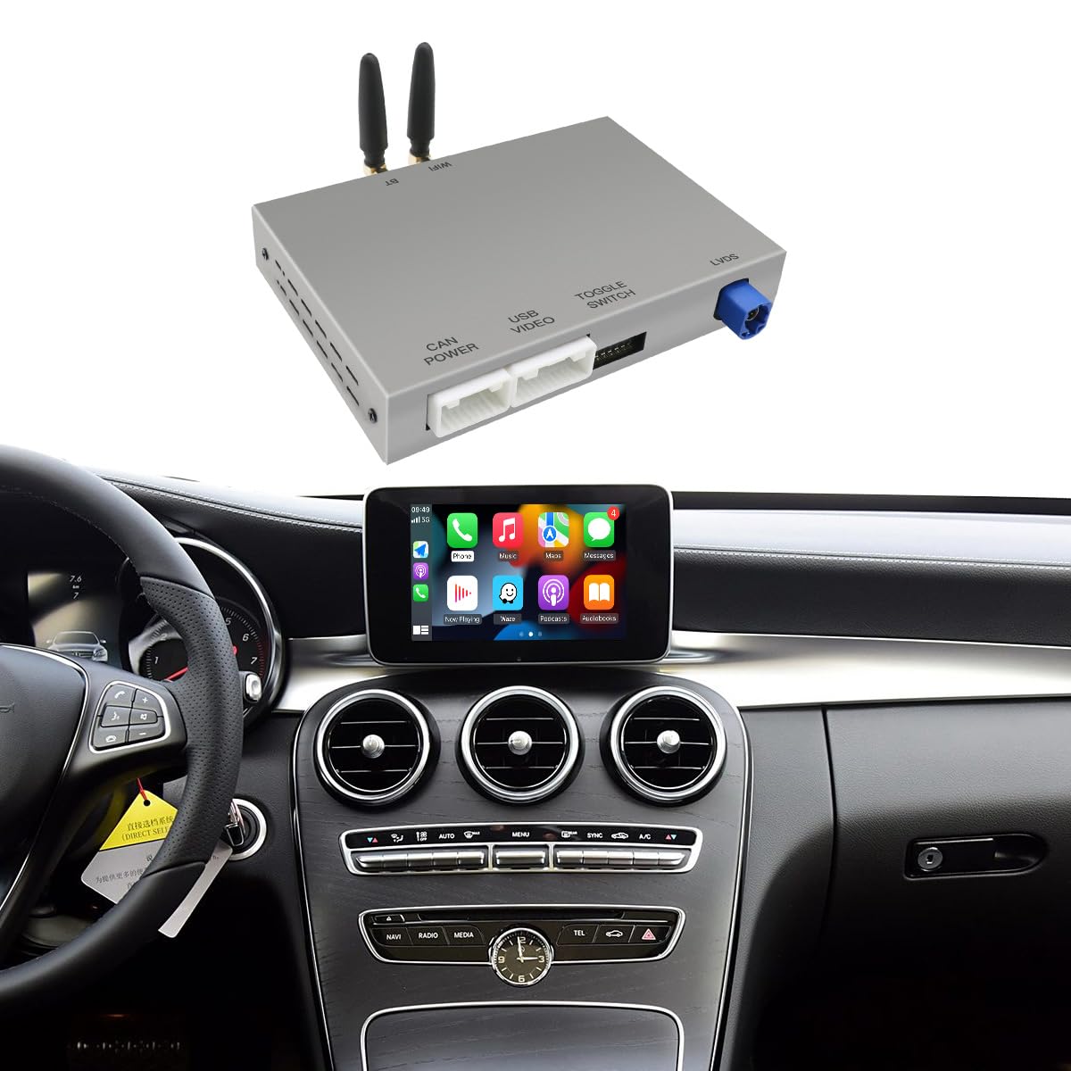 Wireless CarPlay/Android Auto per Mercedes Benz Classe A B C E GLA CLA CLE W205 W176 C117 W246 W167 NTG5.0