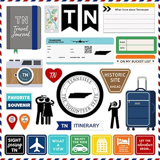 Scrapbook Customs 39929 Tennessee Postage Cut Outs 12 x 12 Scrapbook Paper - 1 Sheet
