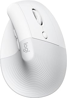 Logitech Lift Ratón Ergonómico Vertical, Inalámbrico, Bluetooth o Receptor Logi Bolt USB, clics Silenciosos, 4 Botones, Compatible con Windows/macOS/iPadOS, portátil, PC - Blanco