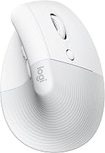 Logitech Lift Vertical Ergonomic Mouse | Wireless, Bluetooth or Logi Bolt USB receiver, Quiet clicks, Windows/macos/ipados, Laptop, PC - White