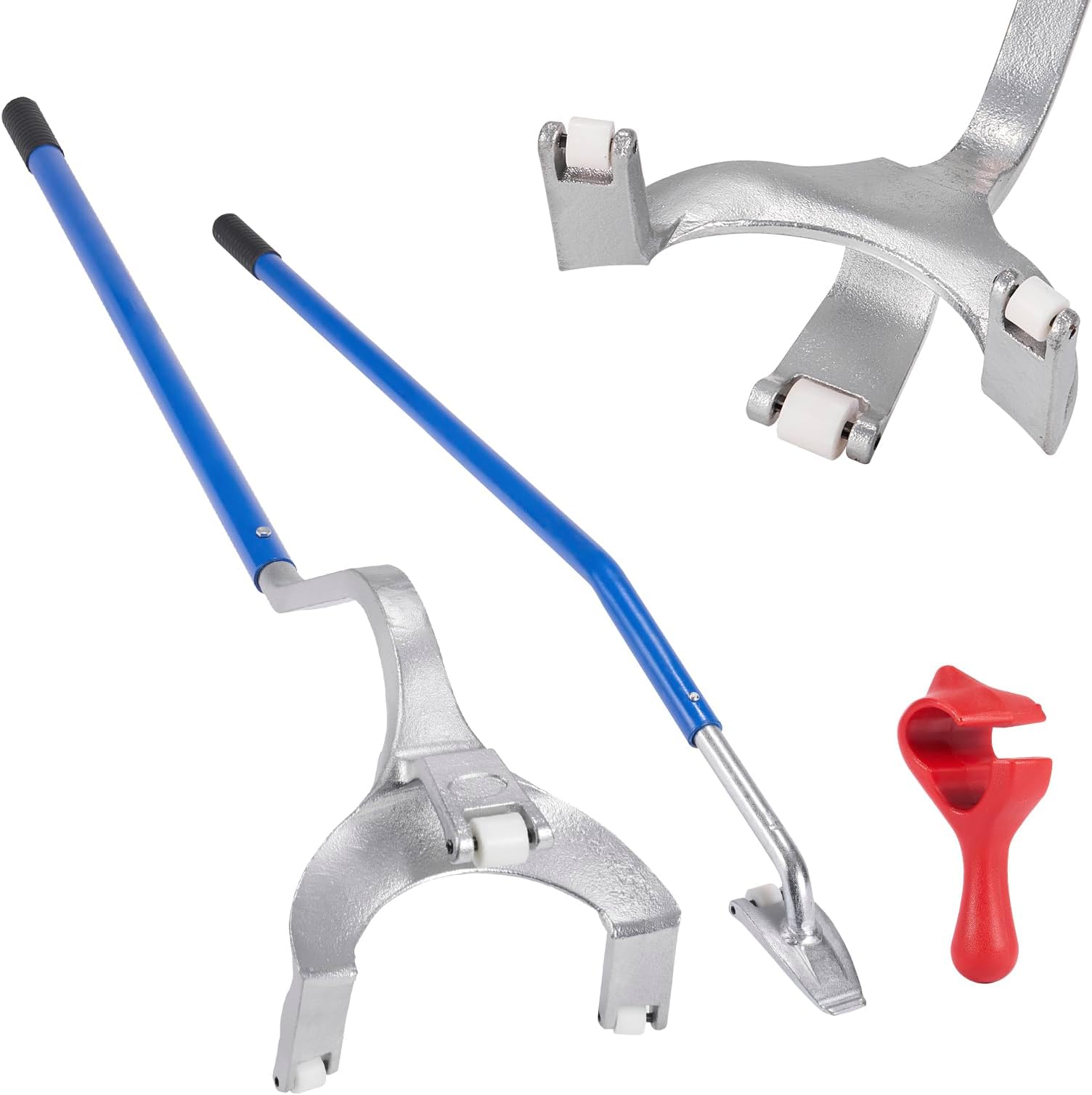 VEVOR Heavy Duty Tyre Lever, 571-622 mm, Steel Tyre Removal Bar Assembly Manual Disassembly, 3 Tyre Change Tools, Heel Lift and Heel for Tubeless Trucks, Blue