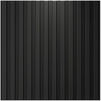 Art3d 3D Fluted Textured Slat Wall Panels, 19.7 x 19.7 in, 12-Pack, Black | PVC, Waterproof, Scratch Proof, Wipeable, Break-Proof, Ideal for Home, Office and Commercial Spaces