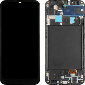 New OLED Screen Replacement for Samsung Galaxy A20 A205 SM-A205F A205FD A205A LCD Display Parts Assembly Touch Sensor Digitizer Glass Lens Kit No Fingerprint (Black with Frame, New OLED)