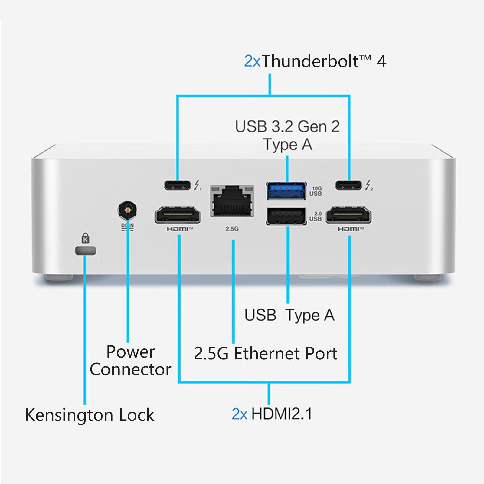 Cutesliving NUC 15 Pro+ Ultra 5 225H Mini PC, DDR5 6400MHz, Quad 4K Output, Thunderbolt 4, 14-Core 4.9GHz, 0.7L Design compatto, Ufficio/Creativo/Gaming (Barebone NO RAM, SSD & OS)