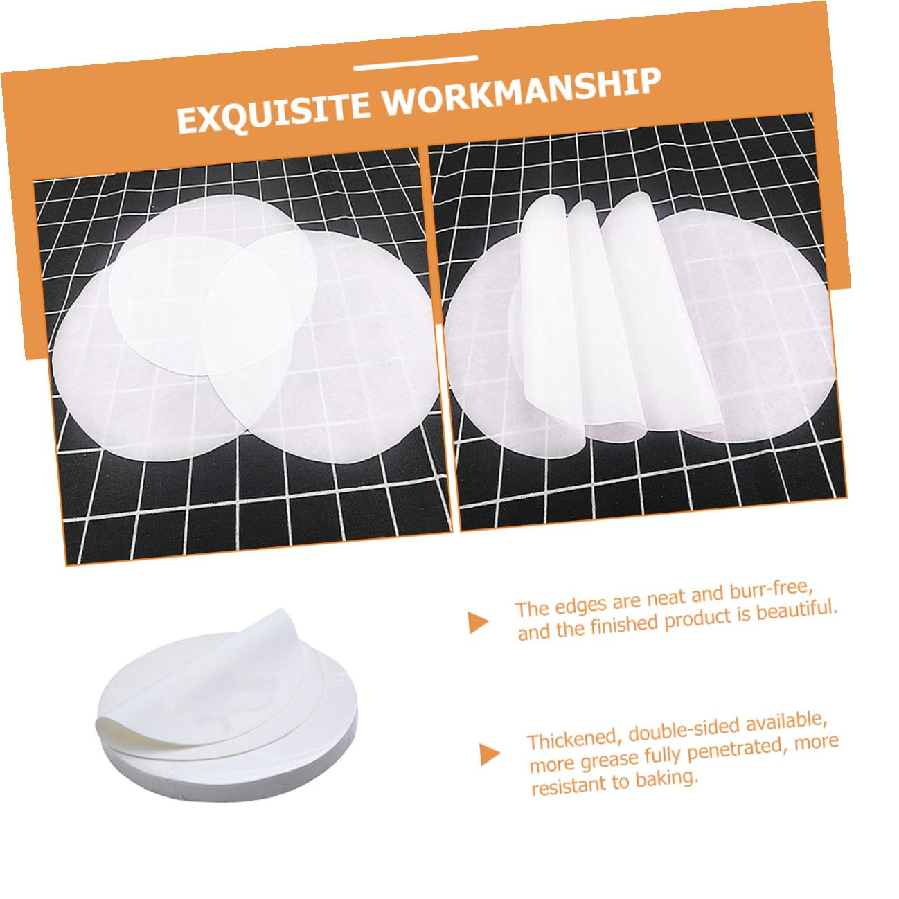 Papier Sulfurisé 500 Feuilles Rond Plat pour Cuisson et Friture