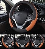 Fundas para volante de cuero universales, transpirables y antideslizantes. Accesorios de cuero para el interior del vehículo.