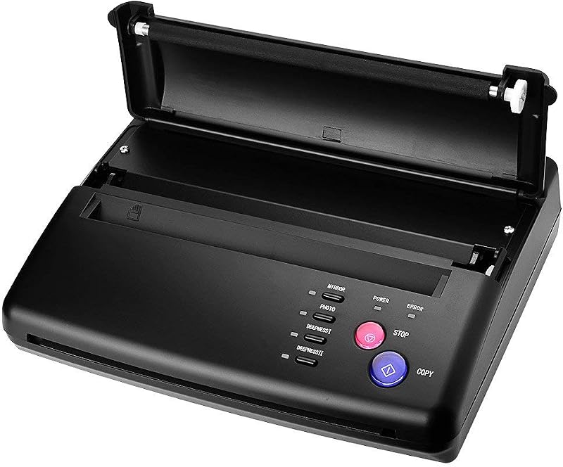 Máquina copiadora térmica para estêncil de tatuagem Pirate Face Tattoo com papel de transferência, pacote com 10