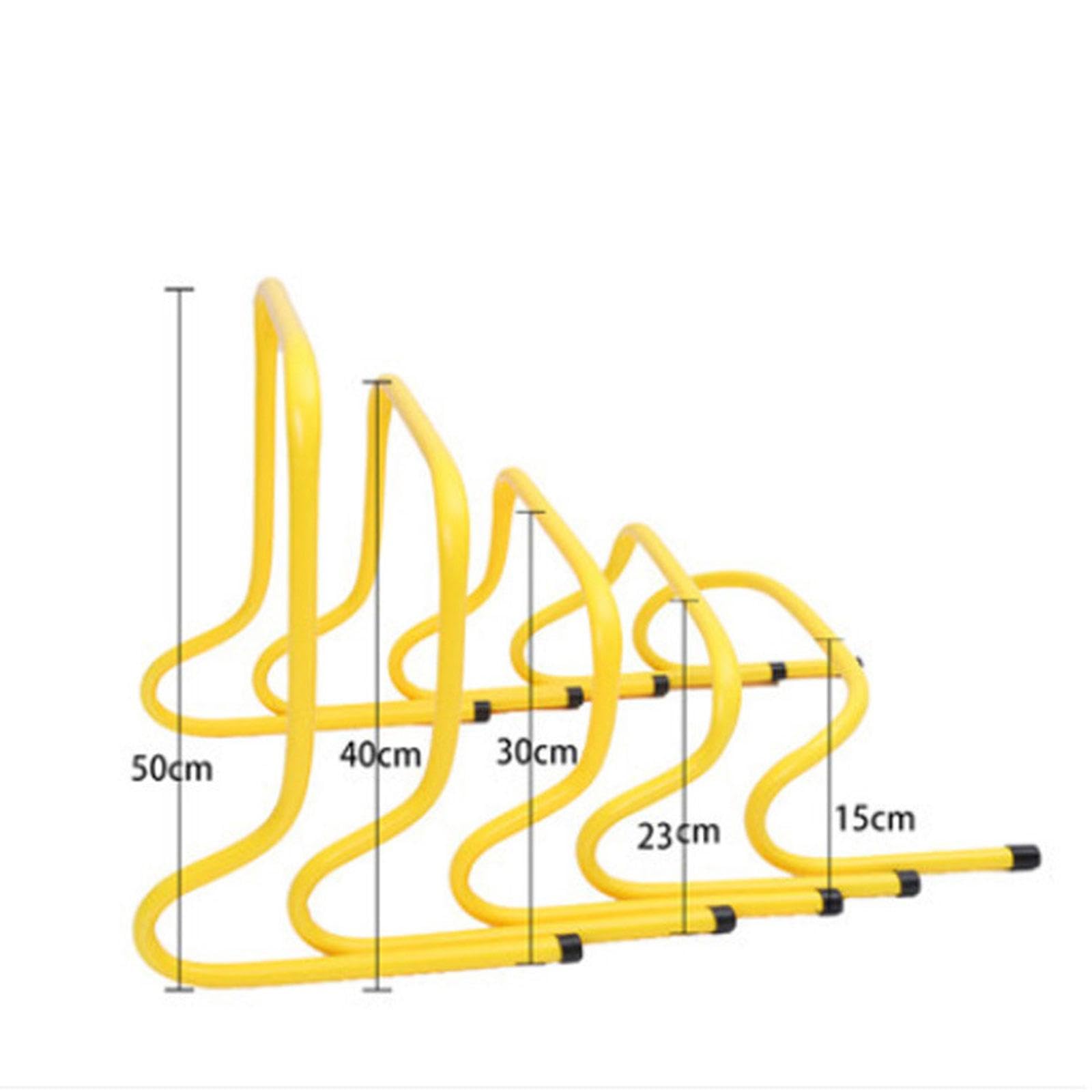 perfk 5 Pezzi di Ostacoli per l'agilità, Attrezzatura per l'allenamento della velocità, Ostacoli multifunzionali Gialli per Il Campo Fitness, Sport, 40 Cm