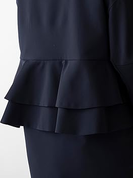Amazon | [ソーノ] NAVY バックフリルラウンディッシュコート