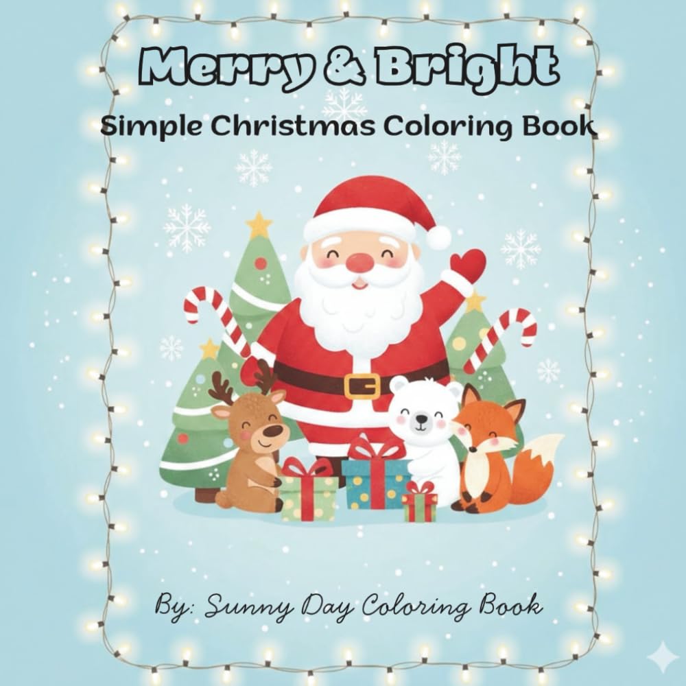 Merry & Bright: Simple Christmas Coloring Book