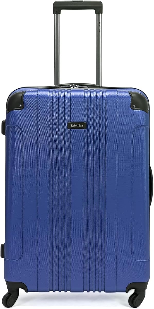 Kenneth Cole REACTION Out of Bounds Lightweight Hardshell 4-Wheel Spinner Luggage, Cobalt Blue, 28-Inch Checked