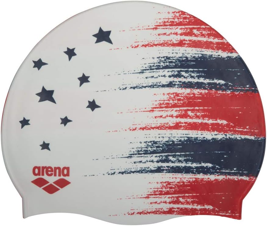 arena Unisex Silicone Swim Cap for Adults, Solids and Prints