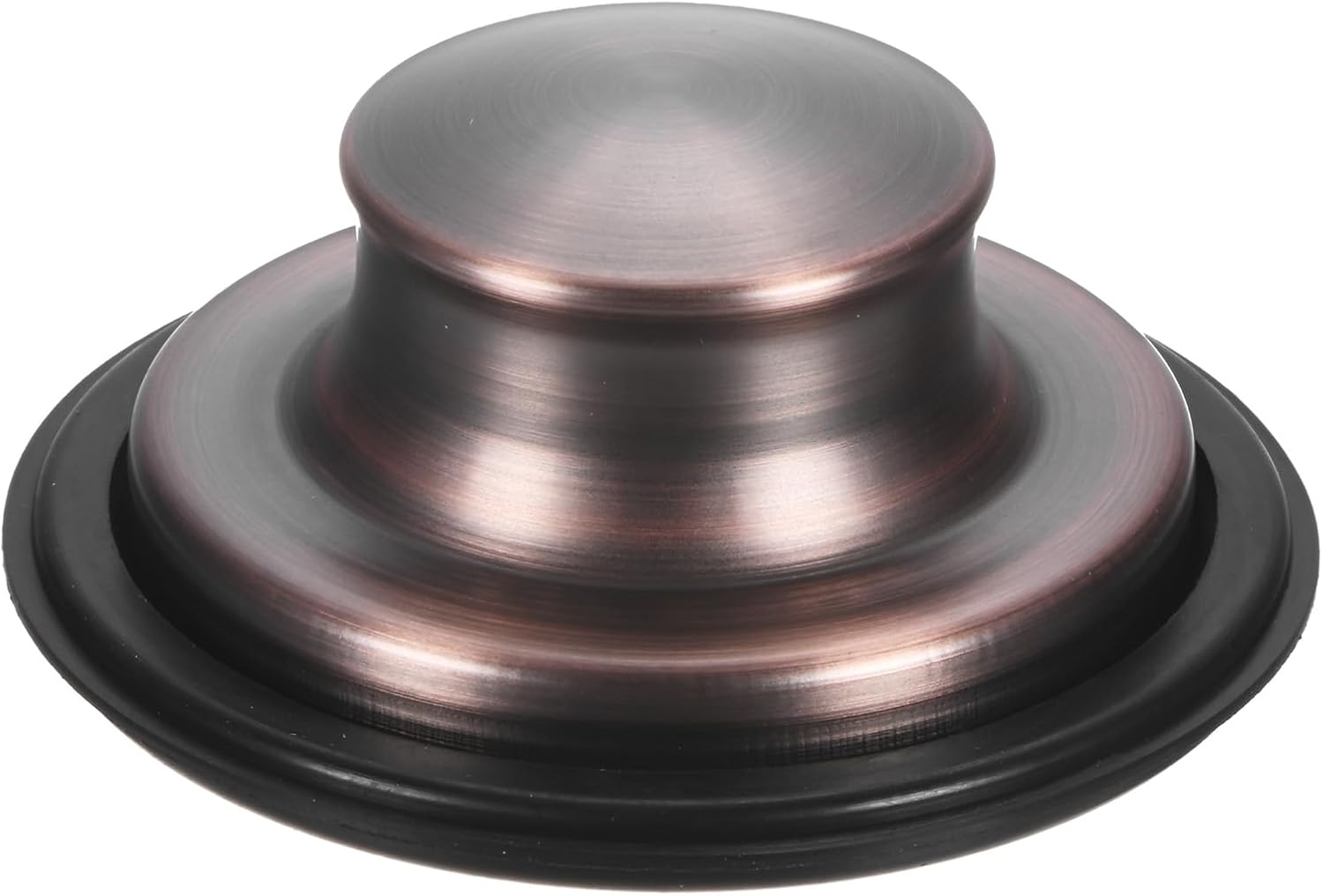 M METERXITY 1-Pack Kitchen Sink Stopper, 3-3/8 Inch Stainless Steel Garbage Disposal Stopper, Universal Sink Plug Cover Fits Standard Kitchen Drain Size of 3-1/2 Inch Diameter [Dark Brown]