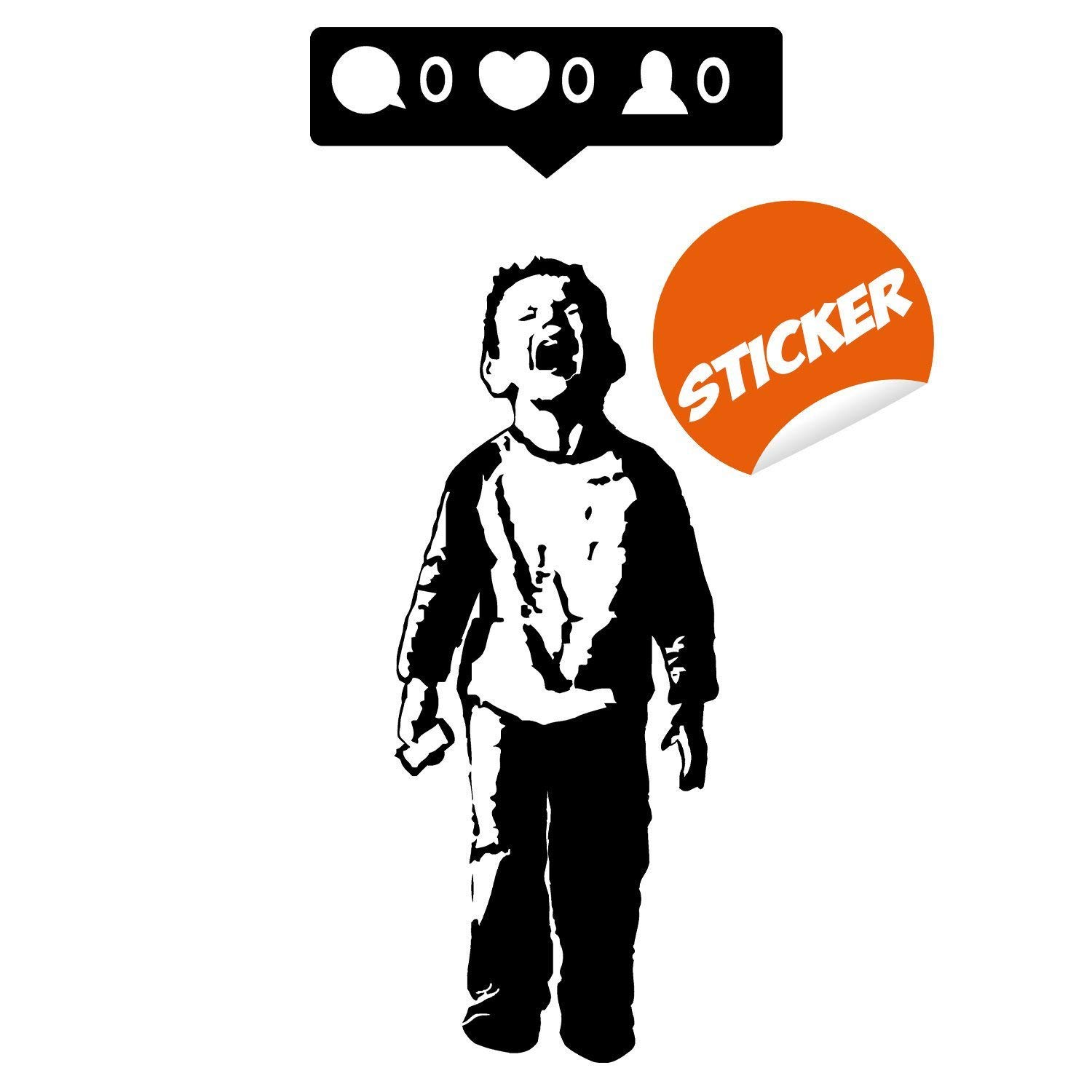 Sticker mural Facebook phone Banksy autocollant street art original pour ado