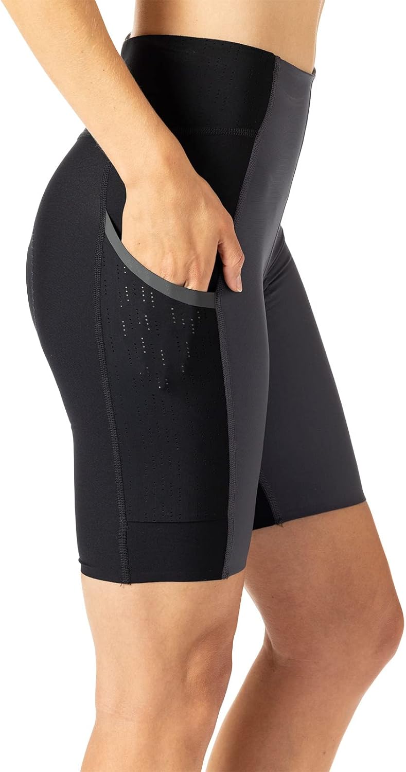 Terry Bike Shorts Women Padded, Long Haul Hi-Rise Cycling Shorts for Women High Waisted Compression Flex Air Max Chamois