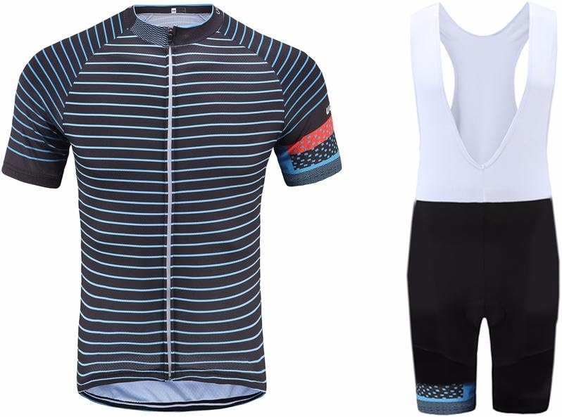 Cycling Jersey Fashion Men Summer Tops with Pockets + 3D Gel bib Shorts Bicycle Set
