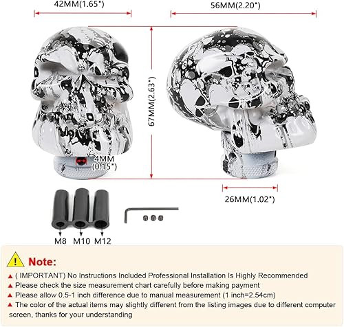 Miniatura 6 de muge racing Pomo de palanca de cambios para la mayoría de automóviles manuales automáticos, camiones, SUV, color negro