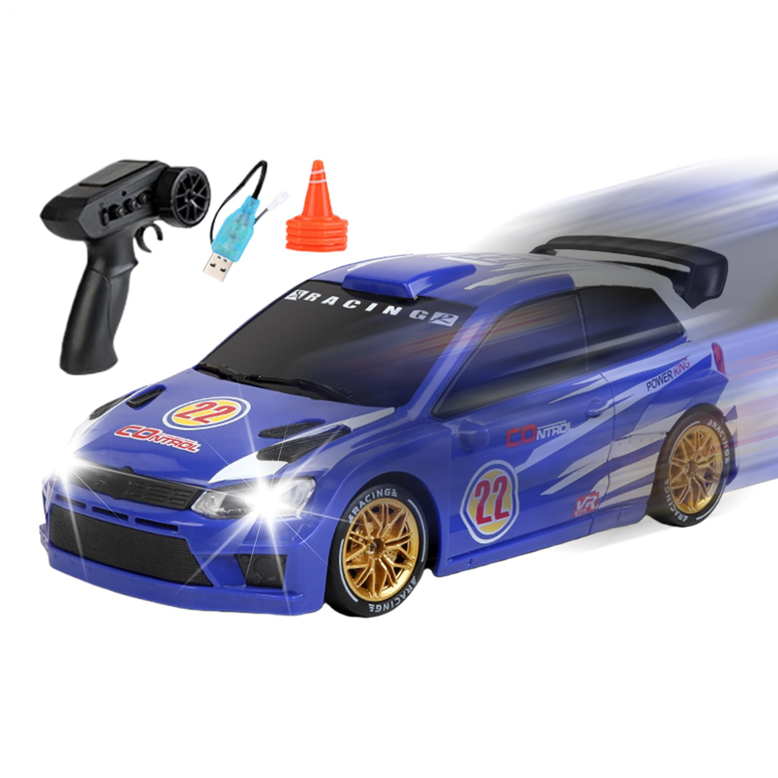Radio Control Drift Car,Four-Wheel Drive 1/24 Scale | Radio Control Racing Car,for Play in Park Garden Road Living Room Children Teens