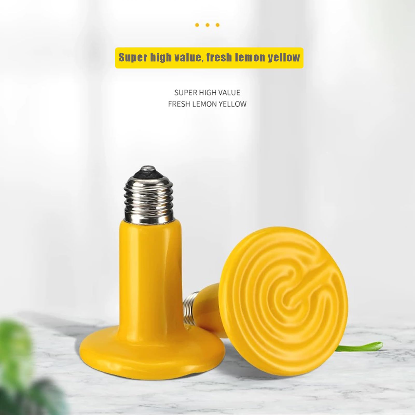 JZNCHP-Reptile Heat lamp-Ceramic Heat emitter-Bearded Dragon Tank Accessories 100W Yellow Infrared Bulb Emitter Lamp for Pet Heat lamp for Chickens(2-Pack) - image 3