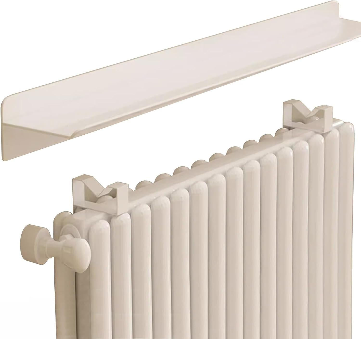 Floating Radiator Shelf, White Metal Cover with Bracket, Modern Storage ...