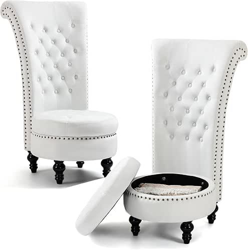 AVAWING High Back Throne Chair Set of 2, Velvet Royal