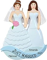 Vista 5 de Ornaments by Elves Adornos personalizados para parejas 2024 – Pijamas de Papá Noel, decoración del orgullo 2024, adornos de recuerdo de nuestra