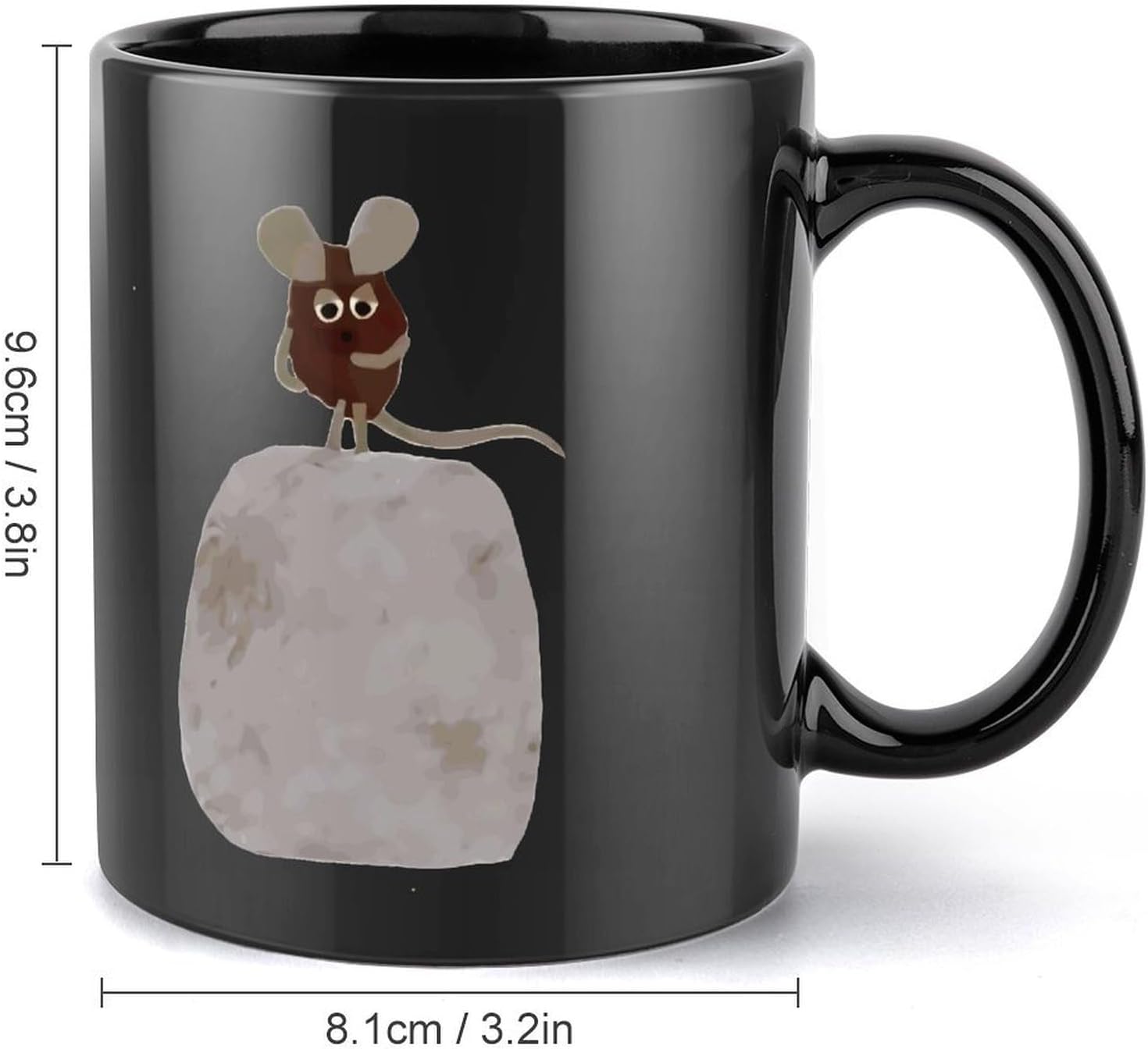 黒い マグカップ 磁器カップ レオ レオニ 両面印刷 コーヒーカップ ティーカップ コップ スープカップ 水筒 お茶カップ 飲用カッ