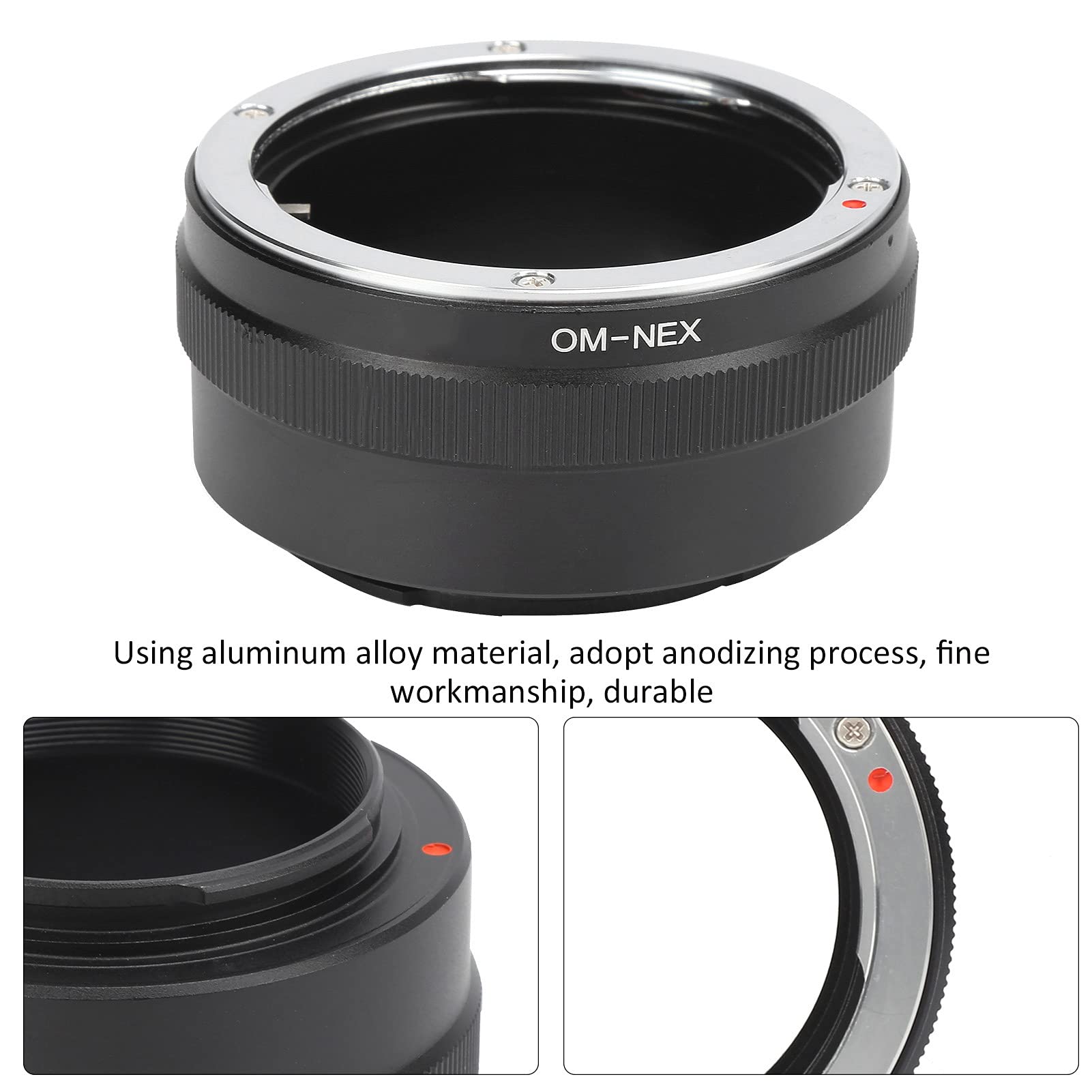 Sxhlseller Bague D'adaptation pour Appareil Photo, Bague D'adaptation de Convertisseur Om-NEX Manuelle Portable pour Objectif Om vers pour Appareil Photo E Mount