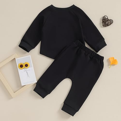 Miniatura 4 de VISGOGO Ropa para bebé niño de 3 a 6 meses, trajes con capucha para niños de 12 a 18 meses, pantalones deportivos para otoño e invierno