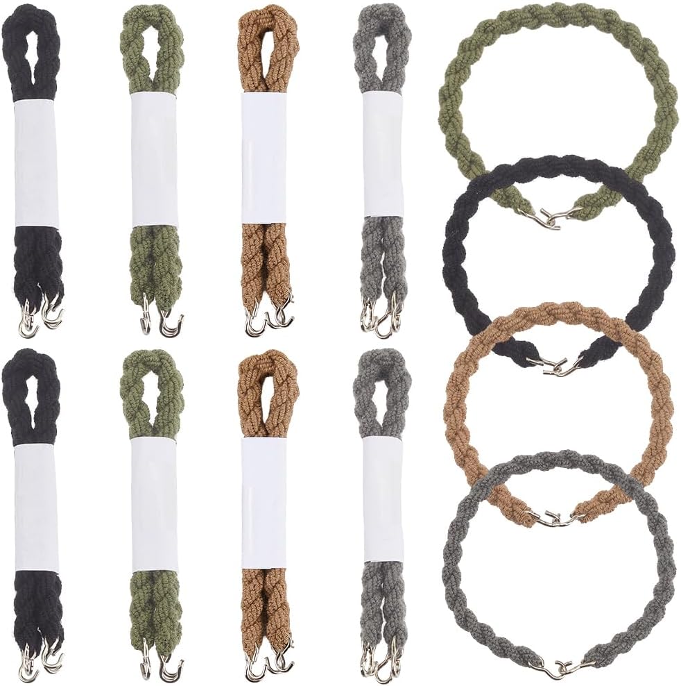 1 Box 16PCS 4 Colors Elastic Boot Bands Military Boot Straps Legging Rope Blousing Bands with Metal Hooks for Army Navy Air Force Training Outdoor Sports Accessories Hiking Climbing Cycling