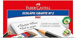 Lápis Preto Sextavado Ecolápis Max N.2, Faber-Castell, 1205SM, Preto, 144 Unidades
