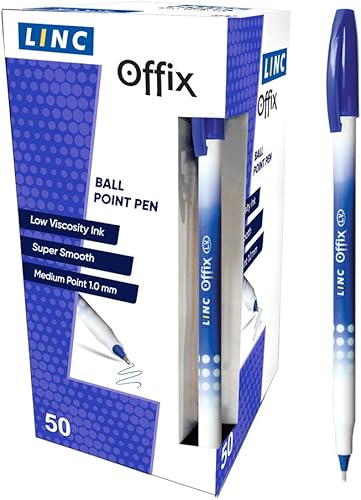 Miniatura 2 de Linc Offix - Bolígrafo suave, punta de 0.039 pulgadas, 50 unidades, color azul