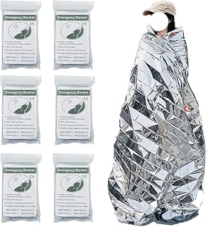 6 Pack Survival Blanket Outdoor Emergency Blanket Supplies