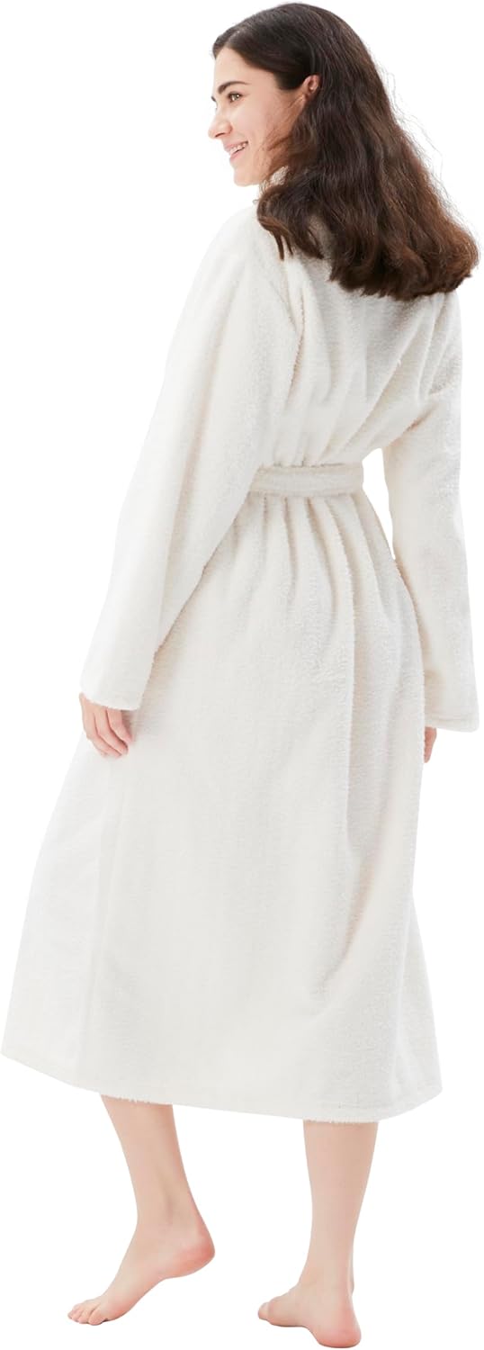 COOVA Premium Women's Plush Soft Robe – Fluffy, Warm Fleece Long Sherpa Bathrobe - Image 3
