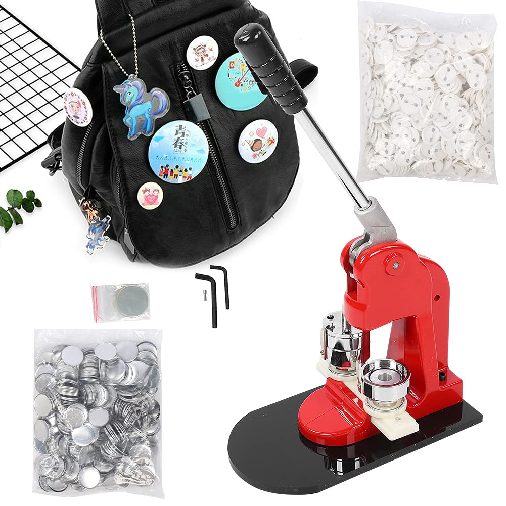 Rengue Macchina per Bottoni con Corpo in Lega di Alluminio, Strumento per Creare Spilli Manuali da 37 Mm per Bambini e Hobbisti, Perfetto per Artigianato e Progetti Personalizzati