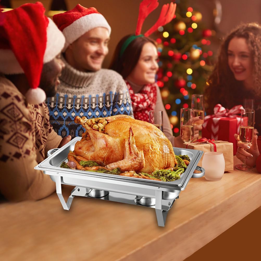 AIZYR Chafing Dishes for Buffet, Chafing Dish Buffet Warmers Sets Food Warmers with Fuel Holders for Parties, Wedding, Banquets,Single Grid