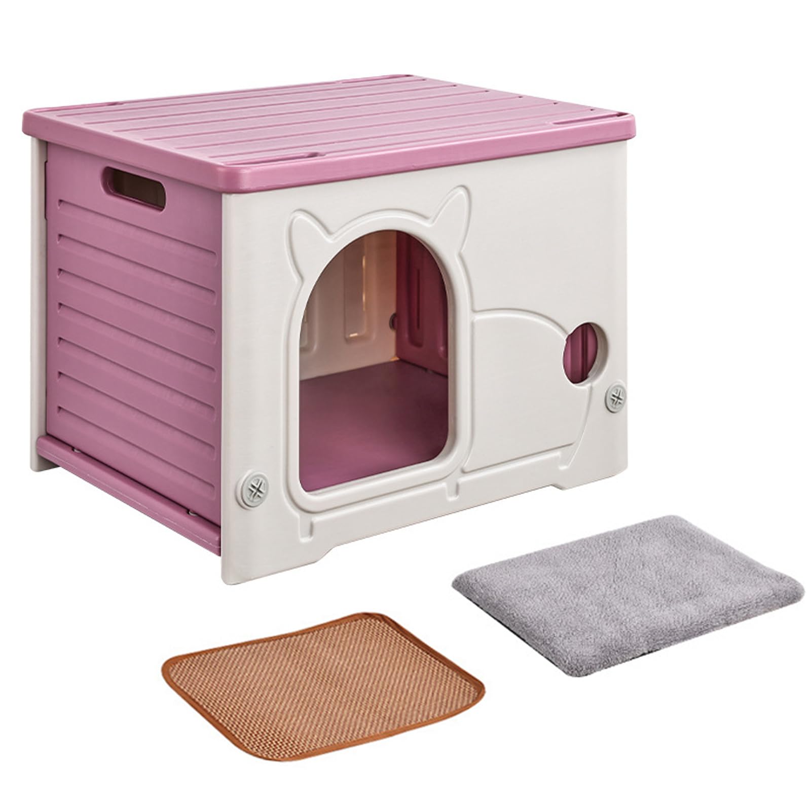 Outdoor Cat House Waterproof & Raised,Stackable Cat Shelter for 2 Cats
