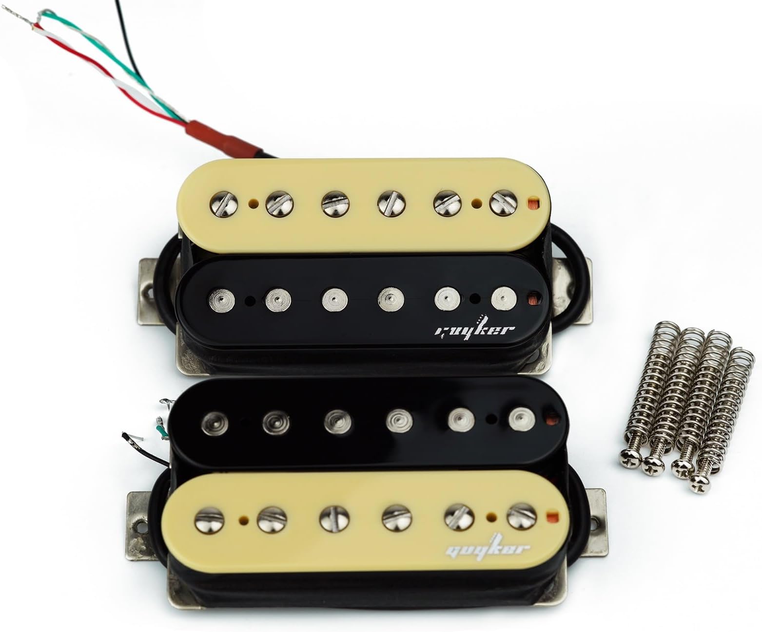 Electric Guitar Humbucker Pickups, Neck/Bridge Dual Coil Open Pickups Set Replacement Part, HBC-BKIV